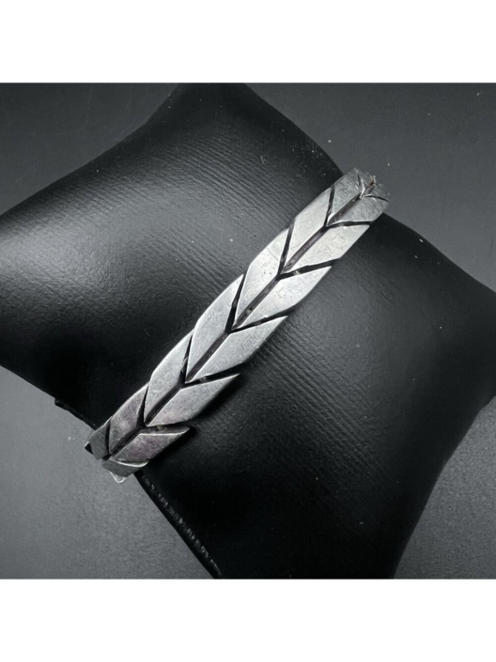 Vintage Mexico Sterling Silver Chevron Link Bracelet 45g 7.5" - Picture 3 of 16